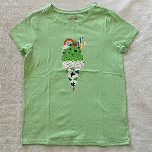 NWT Cat & Jack 2023 St. Patrick’s Day Ice Cream Cone Tee girls size large 10/12